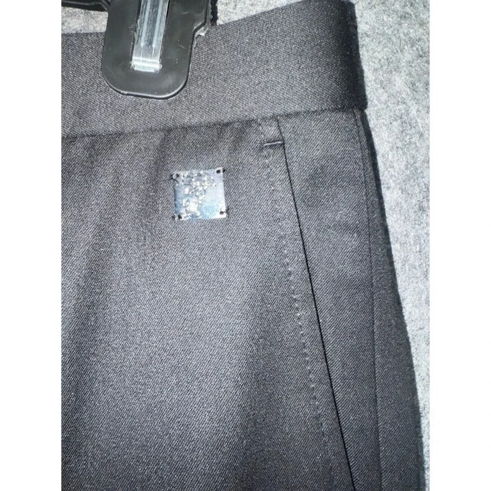 Versace Collection Mens Black Dress Pants Medusa Logo Plaque Flat Front Trousers